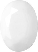 Oval Faceted Pointed Back (Doublets) Crystal Glass Stone, White 9 Opaque (03000), Czech Republic