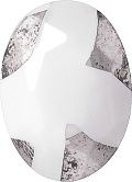 Oval Faceted Pointed Back (Doublets) Crystal Glass Stone, White 9 With Silver (03005), Czech Republic