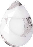 Pear Faceted Pointed Back (Doublets) Crystal Glass Stone, White 9 With Silver (03005), Czech Republic