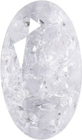 Oval Faceted Pointed Back (Doublets) Crystal Glass Stone, White 10 Transparent Crackled (000300-Cr), Czech Republic