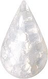 Pear Cabochons Flat Back Crystal Glass Stone, White 10 With Silver (05015), Czech Republic