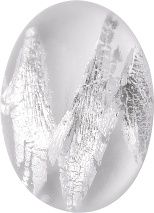 Oval Cabochons Flat Back Crystal Glass Stone, White 11 With Silver (00030-Ag-Tw), Czech Republic