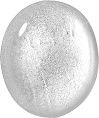 Oval Cabochons Flat Back Crystal Glass Stone, White 11 With Silver (00039), Czech Republic