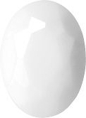 Oval Faceted Pointed Back (Doublets) Crystal Glass Stone, White 11 Opaque (03000), Czech Republic