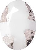 Oval Faceted Pointed Back (Doublets) Crystal Glass Stone, White 11 With Silver (03005), Czech Republic