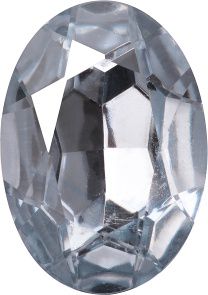 Oval Faceted Pointed Back (Doublets) Crystal Glass Stone, White 12 Transparent With Aluminium (000300-Al), Czech Republic