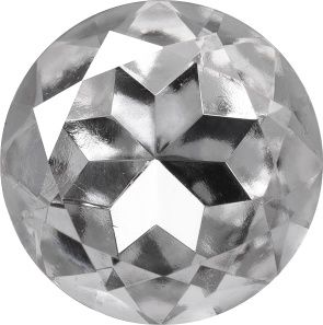 Round Faceted Pointed Back (Doublets) Crystal Glass Stone, White 12 Transparent With Gold Foil (000300-Gf), Czech Republic