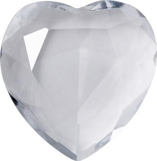 Heart Faceted Pointed Back (Doublets) Crystal Glass Stone, White 13 Transparent (00030), Czech Republic