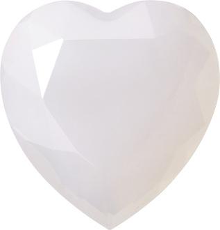Heart Faceted Pointed Back (Doublets) Crystal Glass Stone, White 13 Milky Colours (Milky-White), Czech Republic