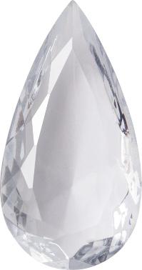 Pear Faceted Pointed Back (Doublets) Crystal Glass Stone, White 13 Transparent (00030), Czech Republic