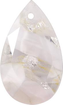 Pear Sew-On Crystal Glass Stone, White 13 With Silver (04030-Ag-00030-Tw), Czech Republic