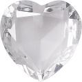 Heart Faceted Pointed Back (Doublets) Crystal Glass Stone, White 13 Transparent (00030), Czech Republic