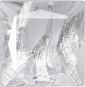 Square Faceted Pointed Back (Doublets) Crystal Glass Stone, White 13 With Silver (00030-Ag-Tw), Czech Republic