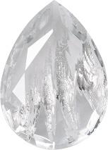Pear Faceted Pointed Back (Doublets) Crystal Glass Stone, White 13 With Silver (00030-Ag-Tw), Czech Republic