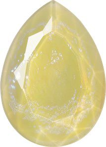 Pear Faceted Flat Back Crystal Glass Stone, Yellow 2 Mexico Opals (16015), Czech Republic