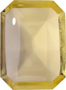 Octagon Cabochons Pointed Back Crystal Glass Stone, Yellow 2 Transparent (10010), Czech Republic