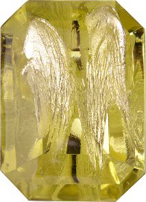 Octagon Cabochons Pointed Back Crystal Glass Stone, Yellow 3 With Silver (80100-Ag-Tw-Al), Czech Republic