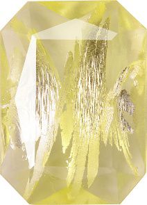 Octagon Faceted Pointed Back (Doublets) Crystal Glass Stone, Yellow 3 With Silver (80100-Ag-Tw), Czech Republic