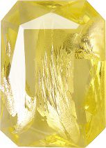 Octagon Faceted Pointed Back (Doublets) Crystal Glass Stone, Yellow 3 With Silver (80110-Ag-Tw), Czech Republic