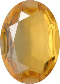 Oval Faceted Pointed Back (Doublets) Crystal Glass Stone, Yellow 5 Transparent (10040), Czech Republic