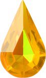 Pear Faceted Pointed Back (Doublets) Crystal Glass Stone, Yellow 6 Transparent With Ab (90000-Abb), Czech Republic