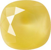 Rounded Square Faceted Pointed Back (Doublets) Crystal Glass Stone, Yellow 8 Moonshine (01192), Czech Republic