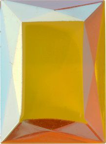 Rectangle Faceted Pointed Back (Doublets) Crystal Glass Stone, Yellow 10 Transparent With Ab, Polished (800200-Abp), Czech Republic