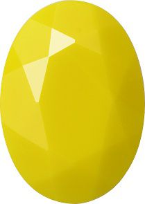 Oval Faceted Flat Back Crystal Glass Stone, Yellow 10 Opaque (83012), Czech Republic