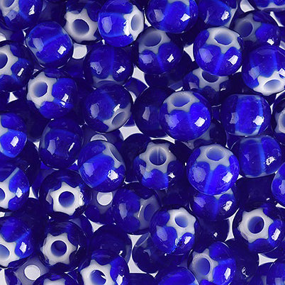 Preciosa Rocailles Perlen Kornelkirsche Stern, blau, Tschechisches Glas