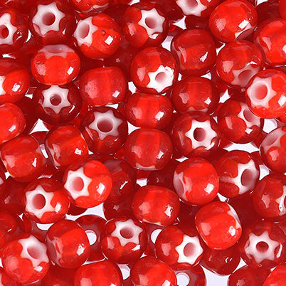 Preciosa Rocailles Perlen Kornelia Stern, rot, Tschechisches Glas