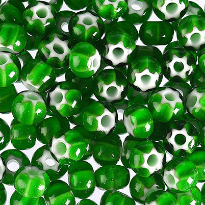 Preciosa Rocailles Perlen Kornelia Stern, grün, Tschechisches Glas