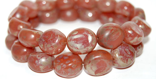 Shaped Pressed Glass Beads, Opal Pink 43400 (72010 43400), Glass, Czech Republic