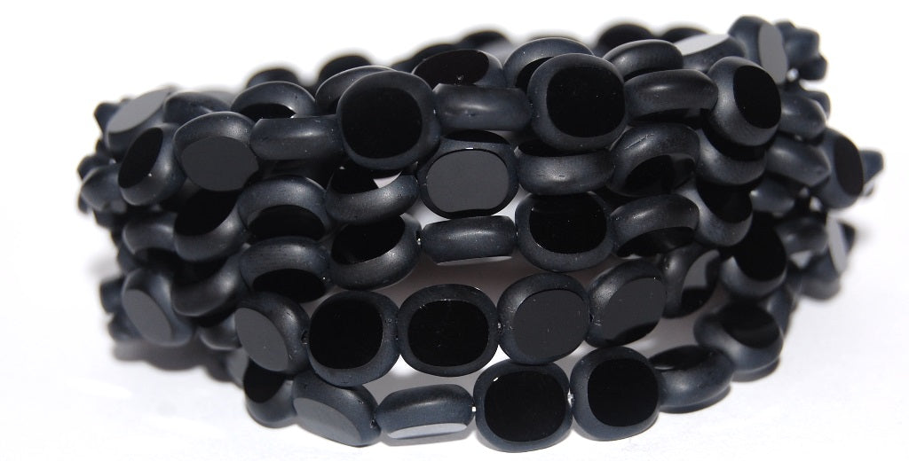 Table Cut Round Candy Beads,Black Matte (23980-M), Glass, Czech Republic