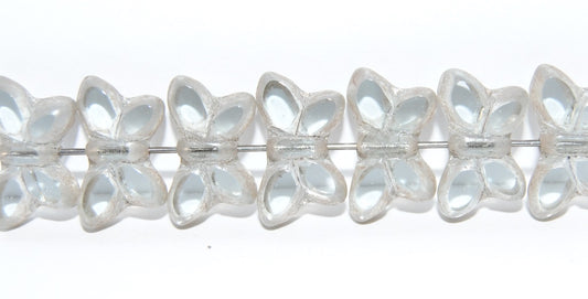 Table Cut Butterfly Beads, Transparent Blue Luster Cream (30010-14401), Glass, Czech Republic