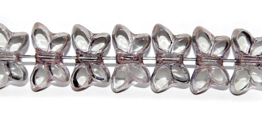 Table Cut Butterfly Beads, Gray Bronze (40010-14415), Glass, Czech Republic