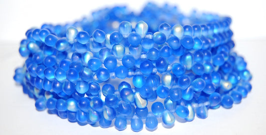 Pear Teardrop Pressed Glass Beads, Cobalt Abm (30050-ABM), Glass, Czech Republic