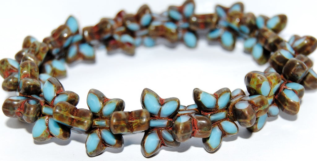 Table Cut Butterfly Beads, 37113 Travertin (37113-86800), Glass, Czech Republic