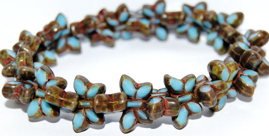 Table Cut Butterfly Beads, 37113 Travertin (37113-86800), Glass, Czech Republic