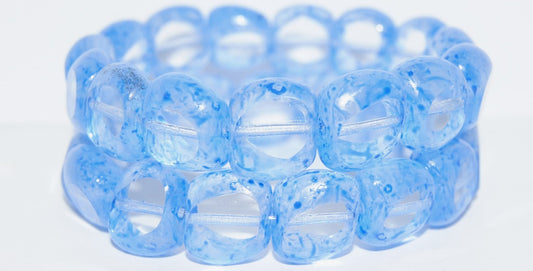 Table Cut Beads, Crystal Lava Glass Blue (00030-LAVA-GLASS-BLUE), Glass, Czech Republic