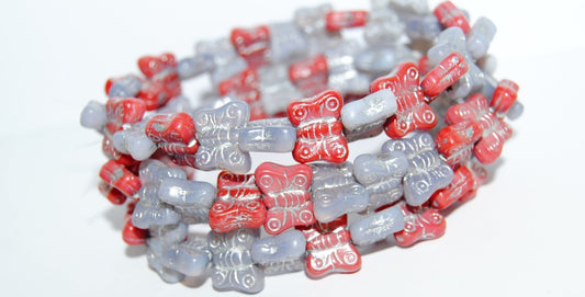 Butterfly Pressed Glass Beads, Mixed Colors Rp Silver Lined (MIX-RP-54201), Glass, Czech Republic