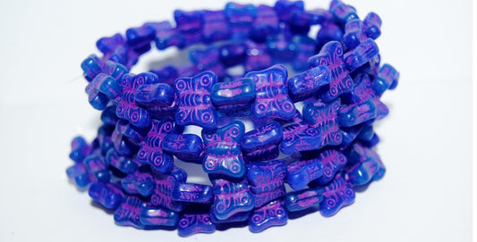 Butterfly Pressed Glass Beads, Mixed Colors Bp Purple Lined (MIX-BP-46420), Glass, Czech Republic