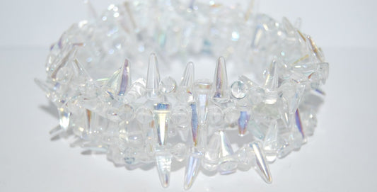Spike Thorn Beads Crystal Ab (00030-AB), Glass, Czech Republic