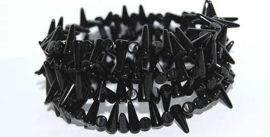 Spike Thorn Beads Black (23980), Glass, Czech Republic