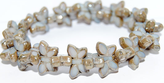 Table Cut Butterfly Beads, 42000 Picasso (42000-43400), Glass, Czech Republic