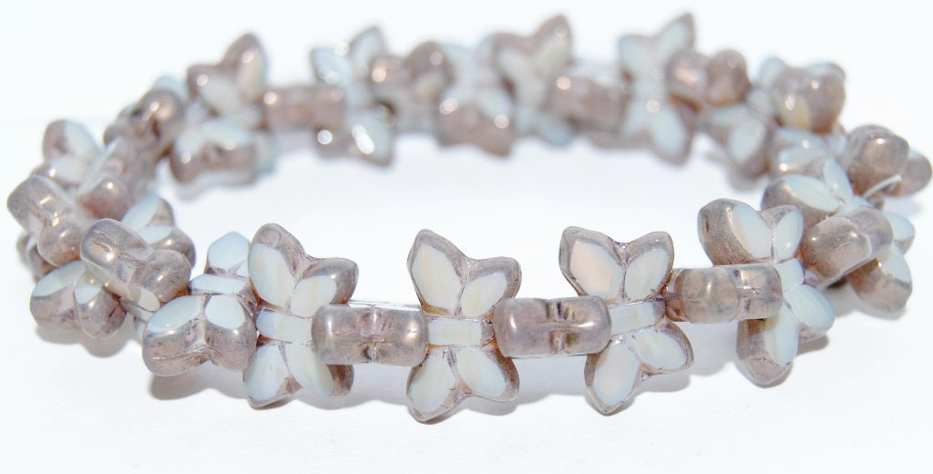 Table Cut Butterfly Beads, 42000 Bronze (42000-14415), Glass, Czech Republic