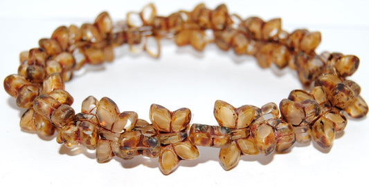 Table Cut Butterfly Beads, 17028 Stain Strong (17028-86805), Glass, Czech Republic