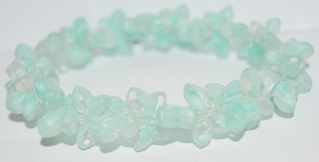 Table Cut Butterfly Beads, 56028 Luster Cream (56028-14401), Glass, Czech Republic