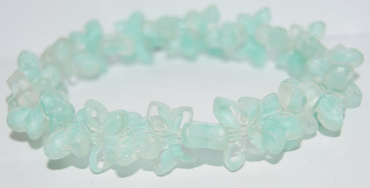 Table Cut Butterfly Beads, 56028 Luster Cream (56028-14401), Glass, Czech Republic