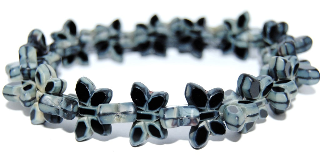 Table Cut Butterfly Beads, 77029 Matte (77029-M), Glass, Czech Republic