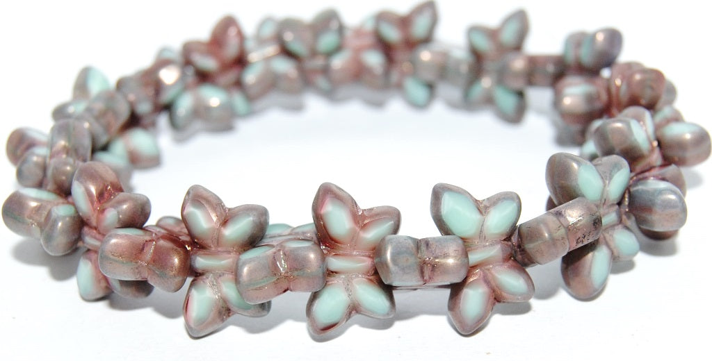 Table Cut Butterfly Beads, 67713 Bronze (67713-14415), Glass, Czech Republic